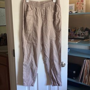 Linen pink crop capri pants